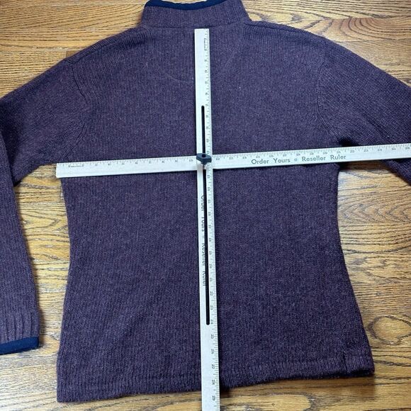 Alpine Design Sweater Mens Medium 1/4 Zip Wool Preppy Heavy Maroon Outdoor - Picture 10 of 11